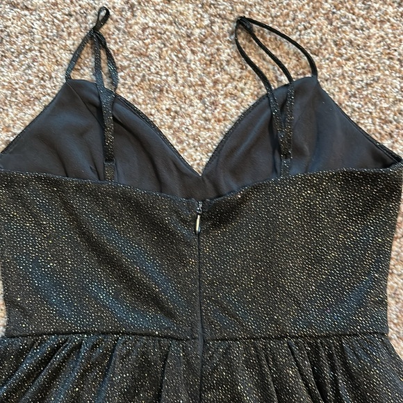 Lulu's Shimmering Black Dress - Picture 4 of 5